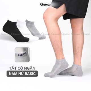  Tất cổ ngắn nam nữ GOMTAT ngang mắt cá vớ cổ ngắn vải cotton thoáng mát không xù lông sau khi giặt - LD-S01-TRON-1DOI 