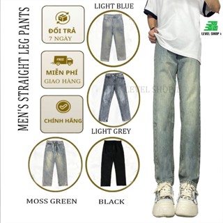 Quần Jean baggy Nam nữ Bagy Form Suông Ống Suông Wash  Phong Cách Màu xám và xanh