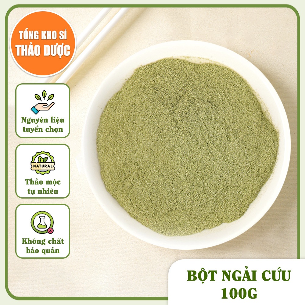 Bột ngải cứu nguyên chất 100g (Thảo mộc ngâm chân, kháng khuẩn, khử mùi)