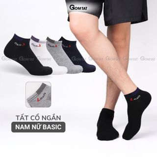  Tất trơn cổ ngắn nam nữ GOMTAT vớ trơn cổ ngắn cao cấp chất liệu cotton mềm mịn hút ẩm thoáng khí - LD-S01-LEXIS-1DOI 
