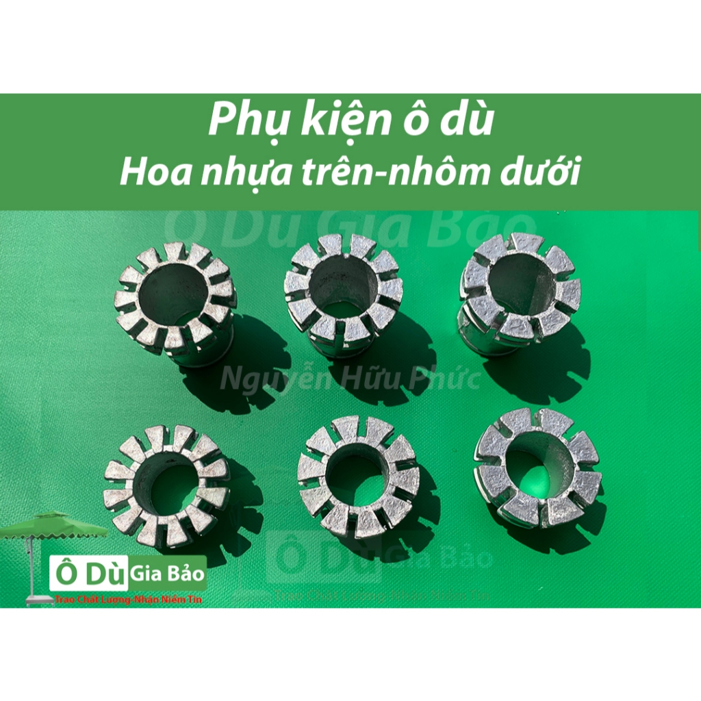 Phụ Kiện Ô Dù- Hoa Ô Chính Tâm Tròn 12nan 10nan 8nan- Các Loại Chất Nhôm Đúc(1 bộ 1 cặp trên dưới)