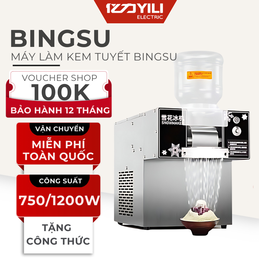 (Hàng Mới Về) Máy Làm Kem BingSu, Máy Làm Kem Tuyết Snowmaker Bảo Hành 1 Năm, Máy Làm Kem Tươi Đá Bà
