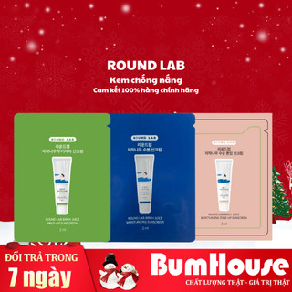  GÓI SAMPLE 2ml  Kem chống nắng roundlab Round lab Birch Juice Moisturizing Sun Cream   Tone up   Mild-Up 2ml 