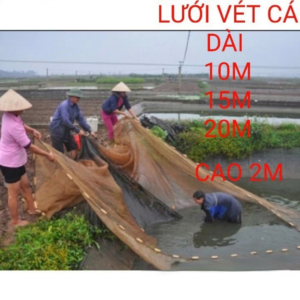 Lưới Vét Cá dài 10m,15m,20m cao 2m