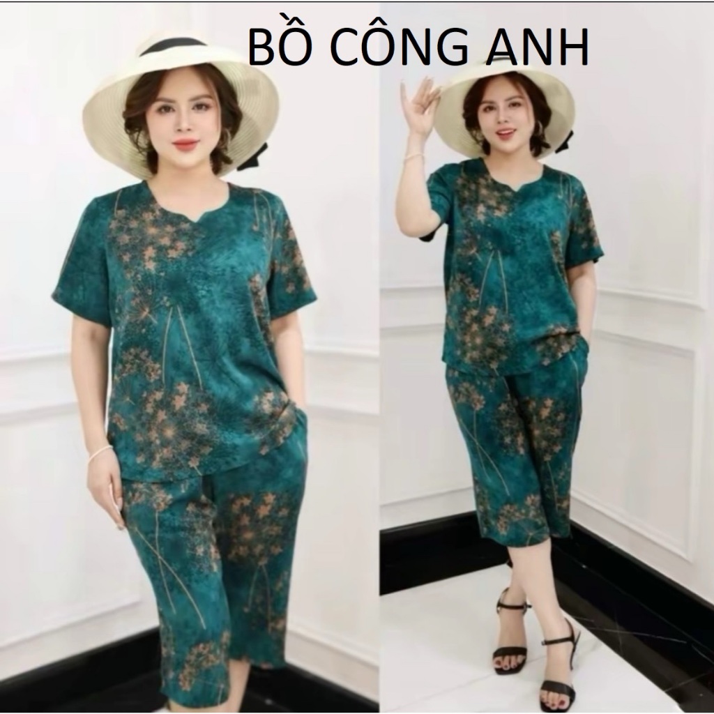 BỘ ĐỒ TRUNG NIÊN CÁT LỤA  HÀN CHÂU  QUẦN NGỐ