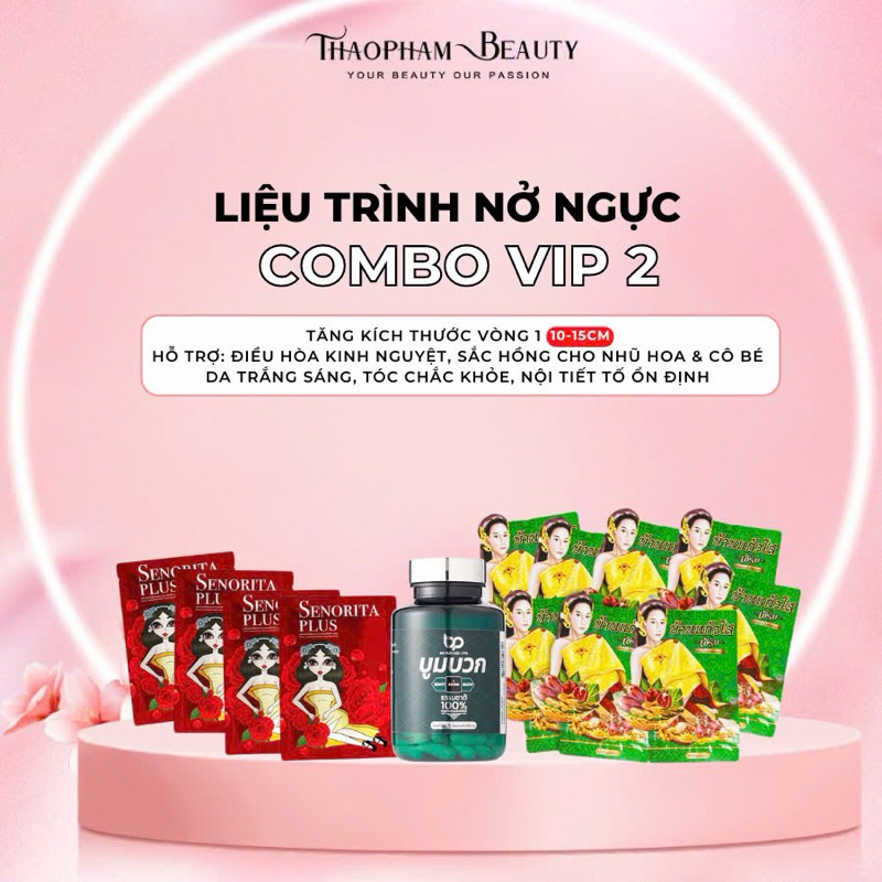 Combo siêu nở ngực VIP 2 tăng vòng 1 từ thảo dược, tăng size ngực hiệu quả – Thảo Phạm Beauty