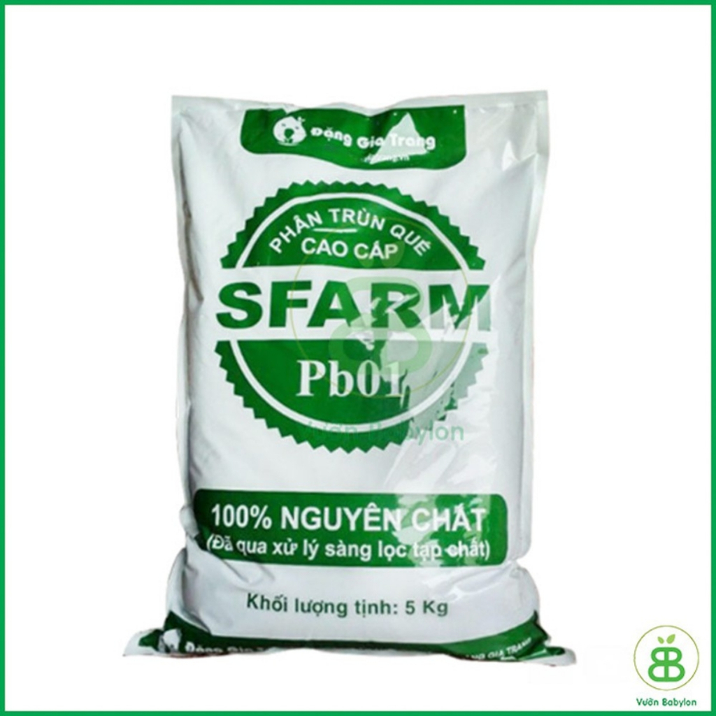 Phân Trùn Quế Sfarm Dạng Bột, Đã Qua Xử Lý, Phân Trùn Nguyên Chất Nhiều dinh dưỡng có trứng trùn Vuonbabylon - Túi 5kg