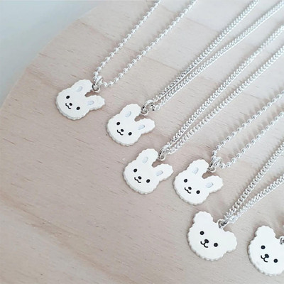 Dây chuyền, Lắc tay bạc cho bé hình gấu thỏ ngộ nghĩnh phong cách Hàn Quốc bạc 925 kị gió, tốt cho sức khoẻ TLEE JEWELRY
