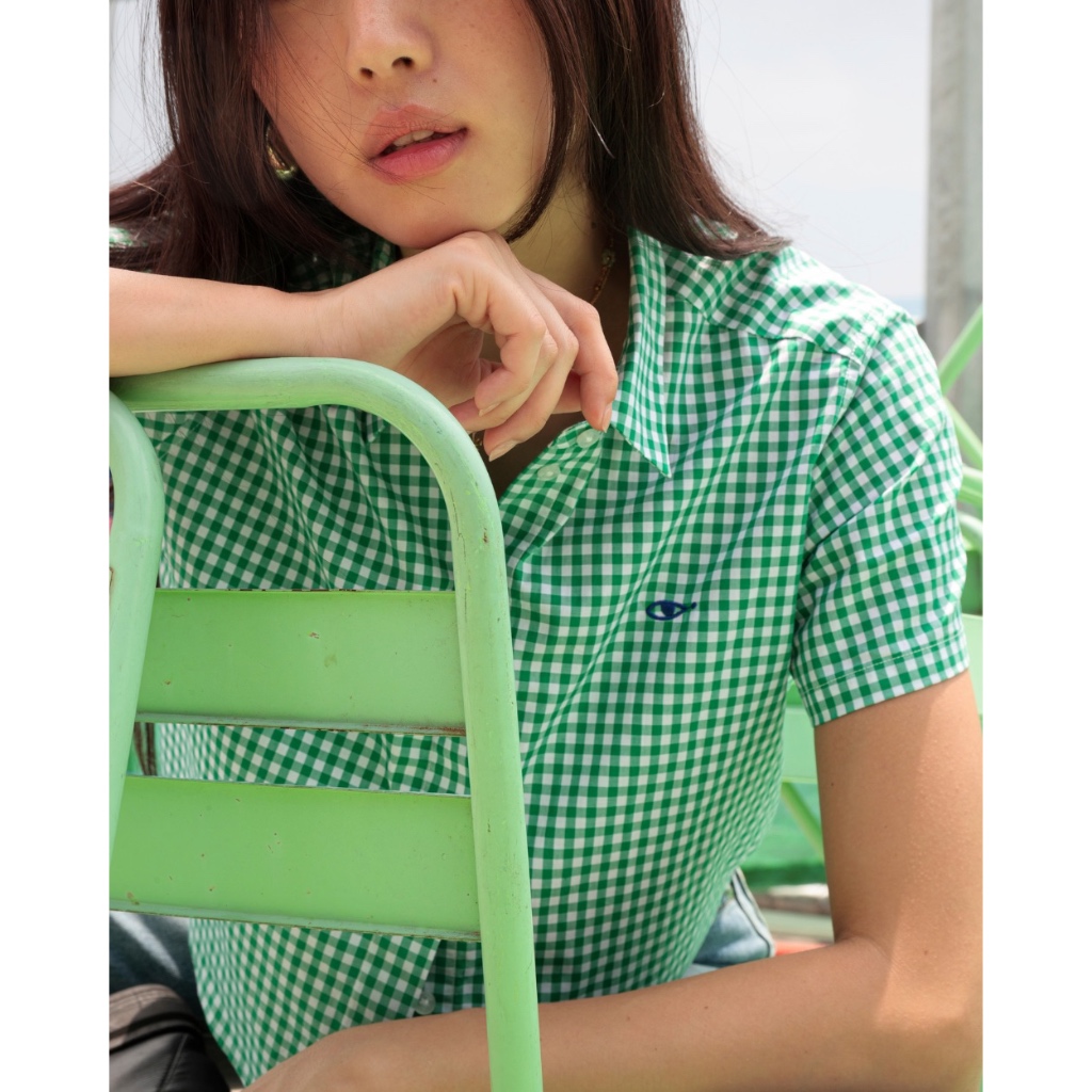 TheBlueTshirt - Áo sơ mi tay ngắn sọc caro phom ngắn cho nữ - BlueMade Boxy Shirt - Women | BigBuy360 - bigbuy360.vn