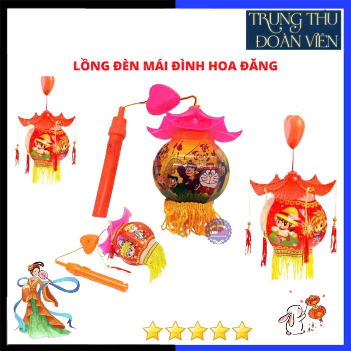 LỒNG ĐÈN TRUNG THU MÁI ĐÌNH 1 MÁI CÓ NHẠC CÓ ĐÈN TRANG TRÍ