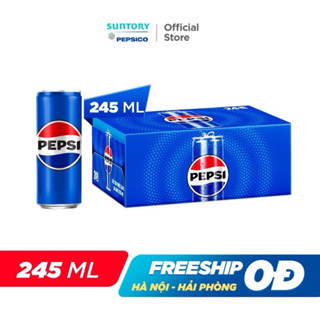 Thùng 24 Lon Nước Ngọt Có Gaz Pepsi Lon Xanh