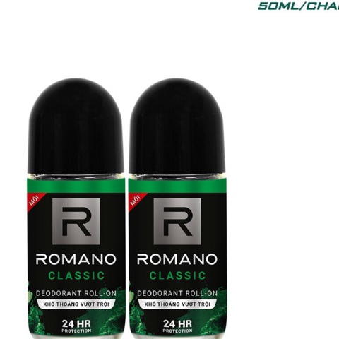 Combo 2 lăn Romano khử mùi diệt khuẩn 50ml