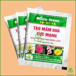 Phân Bón , Micro-Green 16-31-16, Tạo Mầm Hoa, Kích Ra Hoa Cực Mạnh - Gói 10G