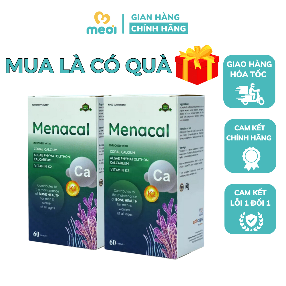 (tặng quà) Viên uống canxi tự nhiên Aplicaps Menacal 60 viên