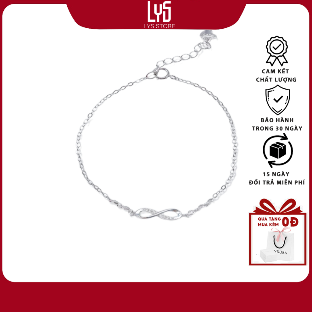 Vòng tay bạc nữ Lys hình vô cực đính đá 2167SV - Lắc tay nữ S925 Fullbox PAN