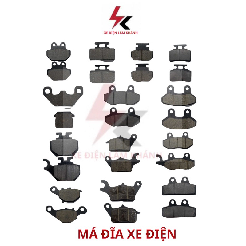 Má phanh đĩa xe điện các loại, má phanh đĩa xe điện Vespa, Gogo, Xmen, Nijia, 133S, 133M, Vinsfast