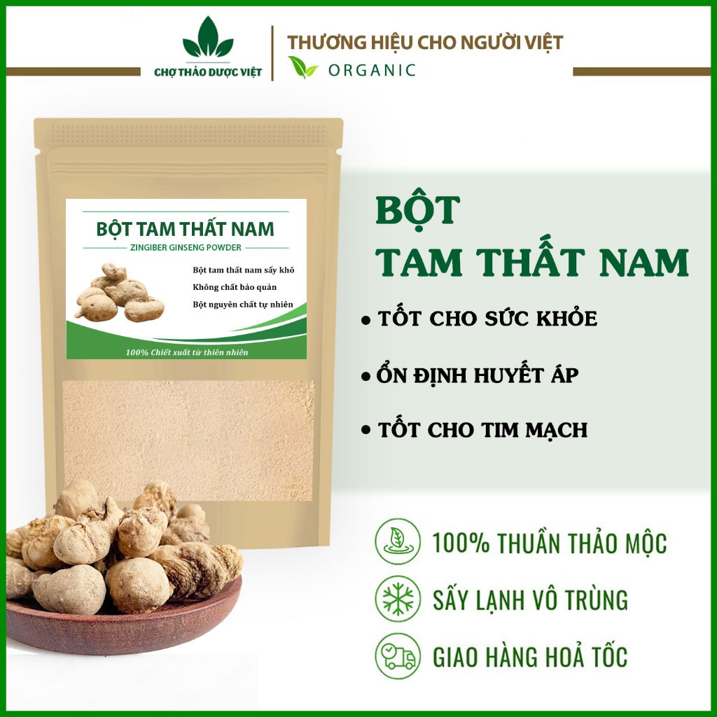 Bột tam thất nam 500g, nguyên chất, bồi bổ sức khỏe, tăng cường đề kháng, tốt cho tim mạch, huyết áp