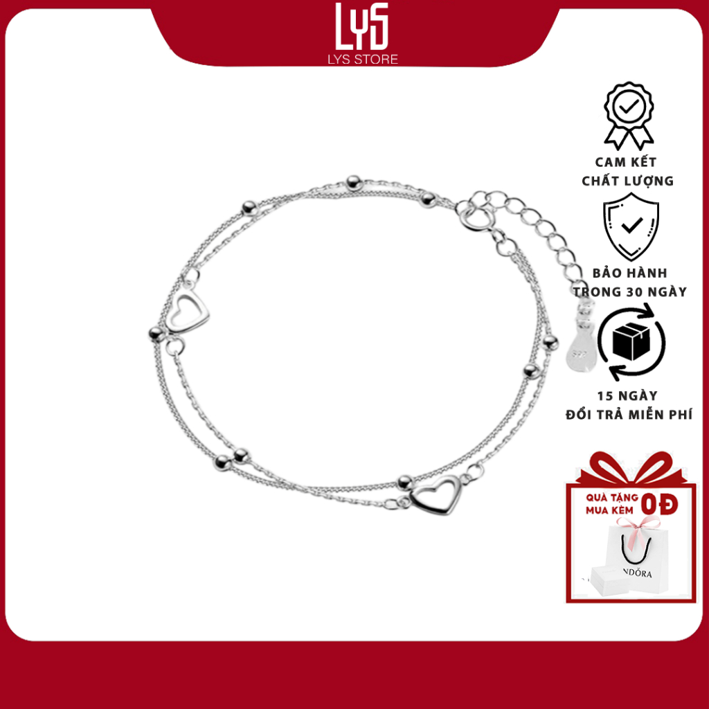 Vòng tay bạc Lys trái tim - Lắc tay bạc Love dành cho nữ, nhẹ nhàng, sang trọng, cao cấp 2208 PAN