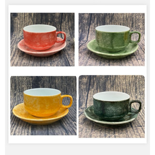  Set cốc đĩa cafe nóng dung tích 150ml gốm sứ Bát Tràng cao cấp 