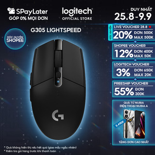 Chuột game không dây Logitech G G305 LIGHTSPEED - Hero 12K DPI, Nhẹ 99g, 6 nút lập trình, Pin 250h