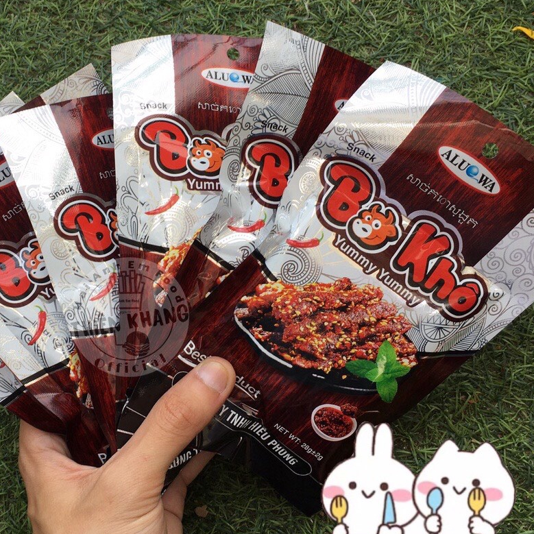 Gói snack hình bò khô yummy