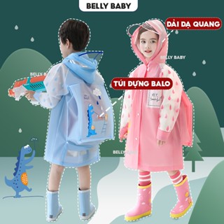 Áo mưa cho bé Belly Baby, Áo mưa trẻ em cho bé trai, bé gái có ngăn đựng balo, chất liệu EVA an toàn