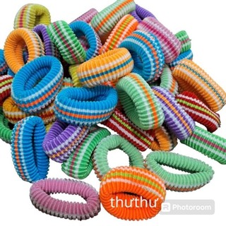 Sỉ 50 thun cột tóc sọc màu dày cở vừa (bản 1.5cm)
