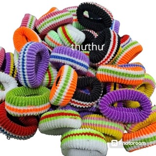 Sỉ 50 thun cột tóc sọc màu dày cở vừa (bản 1.5cm)