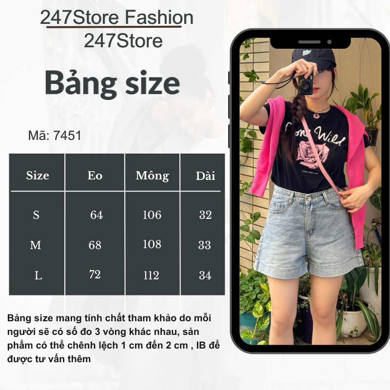 Quần short jeans lưng cao basic - 247store - Qsoocjeanmem7451_P11K16 | BigBuy360 - bigbuy360.vn