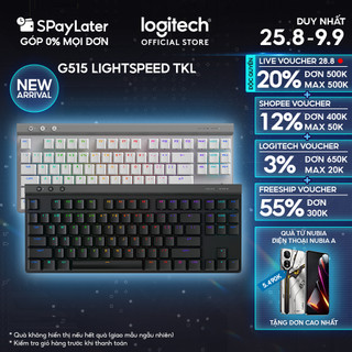 Bàn phím Gaming không dây Low profile Logitech G515 LIGHTSPEED TKL - GHTSYNC RGB, Thiết kế Tenkeyless mỏng, Keycaps PBT