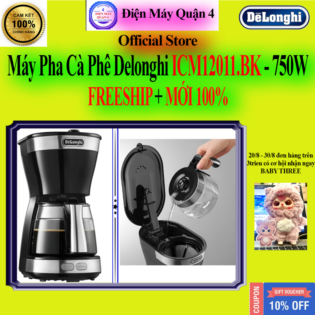 [ Delonghi ICM12011] Máy Pha Cà Phê Delonghi ICM12011.BK
