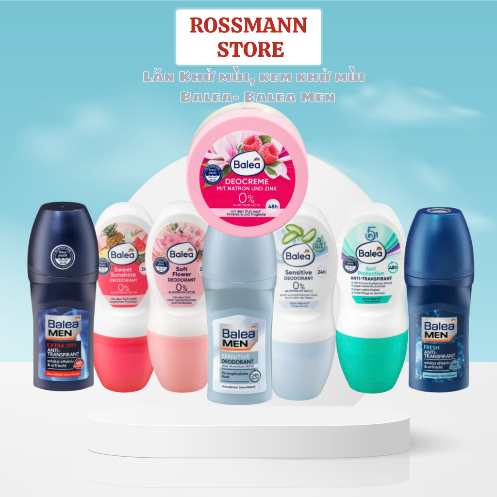 Lăn Khử Mùi Balea,G.a.rnier,L'..O.real Kem Khử Mùi Hôi Nách Balea, Xịt Khử Mùi Nam Nữ Balea-Đức