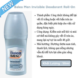 Lăn khử mùi Balea Men, 50ml  Đức