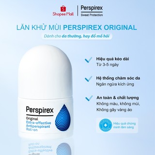  Perspirex Original Lăn Khử Mùi và Ngăn Mồ Hôi 20ml: Dành cho da thường hay đổ mồ hôi