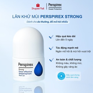  Perspirex Strong Lăn Khử Mùi và Ngăn Mồ Hôi 20ml Dành cho da thường, khử mùi và ngăn đổ mồ hôi