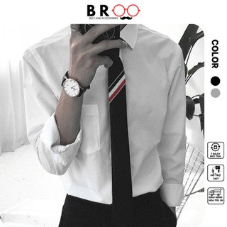 Cà vạt nam nữ thắt sẵn BROO bản nhỏ 7cm phù hợp đi học, đi làm, đi chơi phong cách Hàn Quốc
