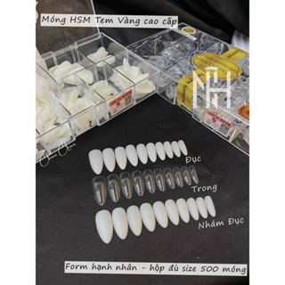 Móng Úp HSM tem vàng Form hạnh nhân,móng úp form hạnh nhân, móng tròn nhọn, móng hsm tem vàng cao cấp