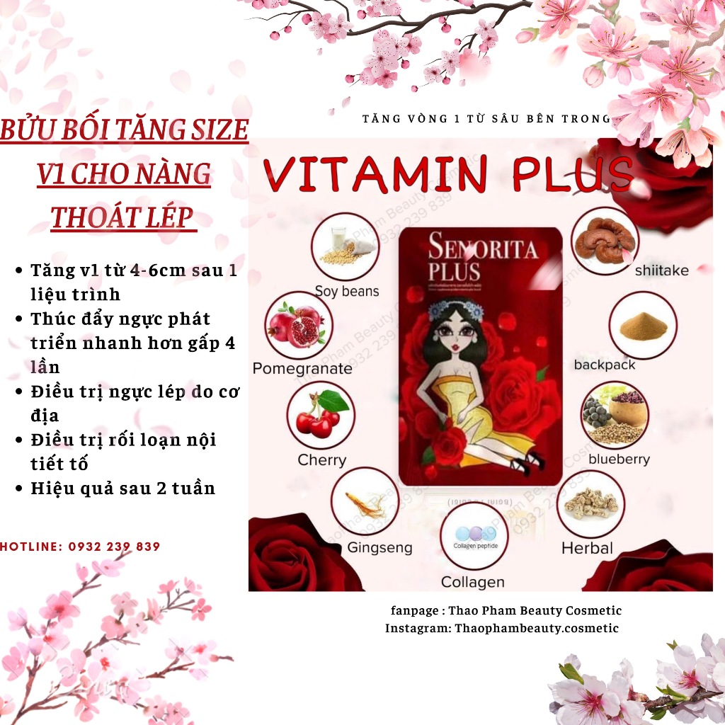 Viên uống Vitamin hỗ trợ vong 1 Senorita tăng size 4-6cm hiệu quả từ 30 ngày – Thảo Phạm Beauty | BigBuy360 - bigbuy360.vn