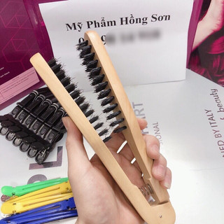 Lược kẹp gỗ kéo duỗi tóc dễ dàng sử dụng