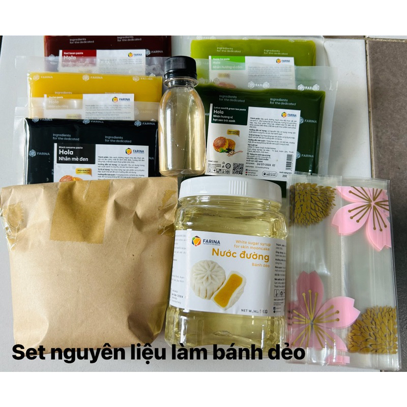 Combo nguyên liệu làm bánh dẻo tặng kèm khay túi và hướng dẫn