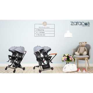 XE Đẩy đôi ZARACOS NICOLAS 0266 cho bé ( ngồi và ngả, 3 tháng tới 4 tuổi)