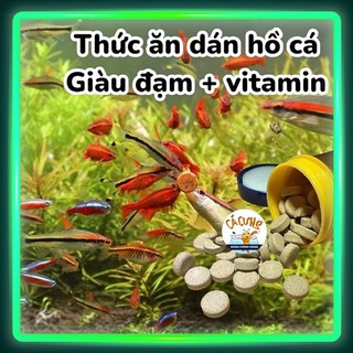 Thức ăn cám dán kính bể cho cá cảnh thuỷ sinh, 7 màu - Viên cám dán kính hồ cá (Hàng Công Ty)