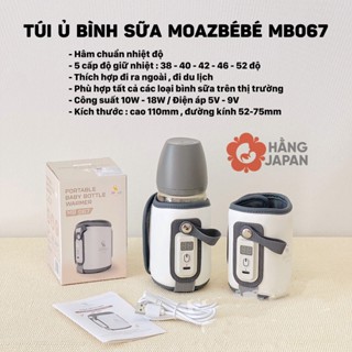 Túi ủ bình sữa cho bé Moazbebe MB067, máy hâm sữa cầm tay thông minh tiện lợi  - BH 12 tháng