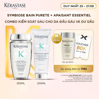 Bộ gội xả hỗ trợ kiếm soát gàu dành cho da đầu gàu và khô Kérastase Symbiose (Bain Creme 250ml + Fondant Apaisant Essent