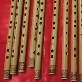 Sáo nứa khắc hình có túi da (TONE C )