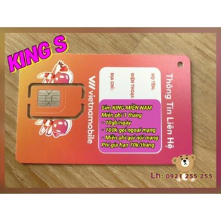 Sim 4G [MIỄN PHÍ 1 THÁNG] 10GB/ngày Sim KING Vietnamobile nghe gọi xài mạng