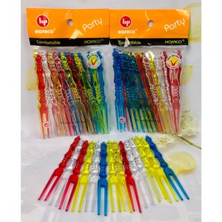 Nĩa chuỗi HPB42 ăn tráng miệng bằng nhựa cao cấp HOFACO - Combo 24 chiếc nĩa nhựa Hồng Phát