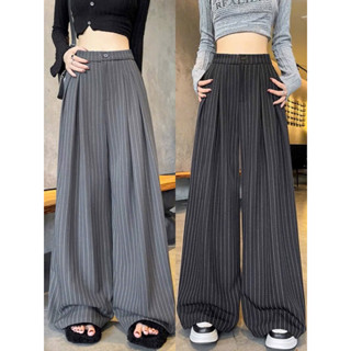 (BIGSIZE 35-100kg) Quần ống xuông KẺ SỌC, quần ống rộng from xinh dáng dài mặc đi học đi làm