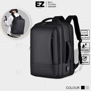 Balo laptop chống sốc chống nước cao cấp kích thước lớn EZ BALO BLA01 có cổng sạc USB , Balo đựng laptop 15.6 17 inch