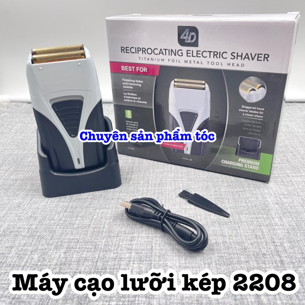 ✅4D SHAVER 2208 Máy cạo râu khô lưỡi kép 4D công suất 5W thiết kế linh hoạt xoay góc khuôn mặt cổ gá